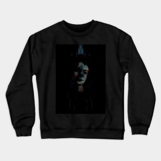 Special processing. Dark side. Monster. Very lovely girl. Like in dark tale. Gray, red and blue. Crewneck Sweatshirt